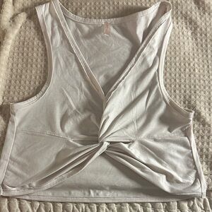 Free People Cream Twist Crop Top
